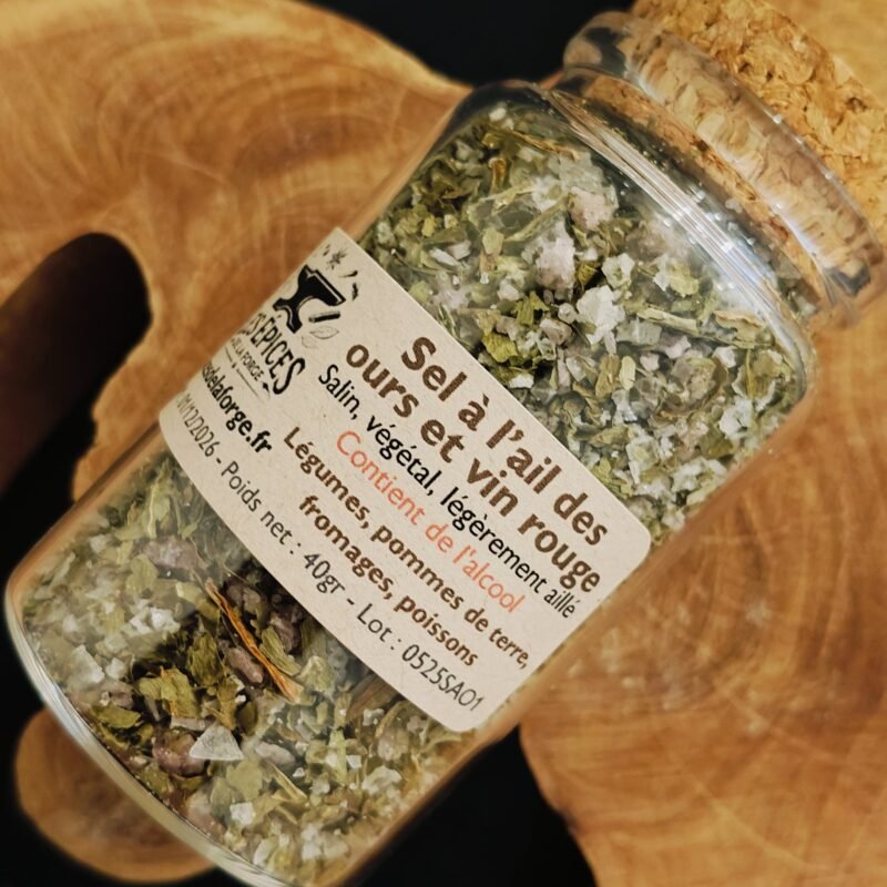 Sel à l’ail des ours - Mariage avec le sel au vin rouge